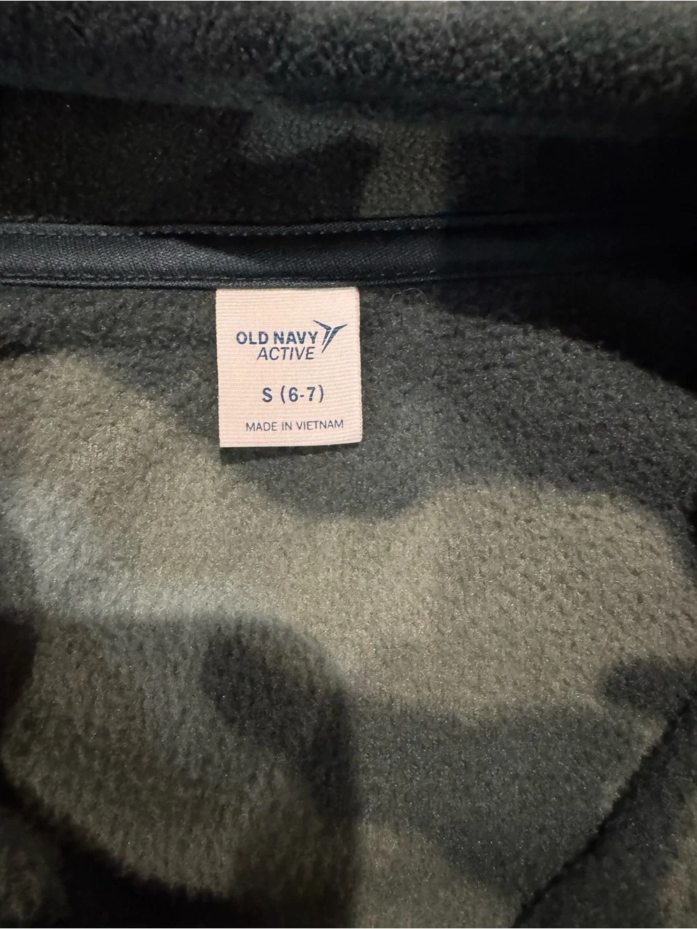 Old Navy Kids' Green Camo Quarter-Zip Pullover Jacket S 6/7
